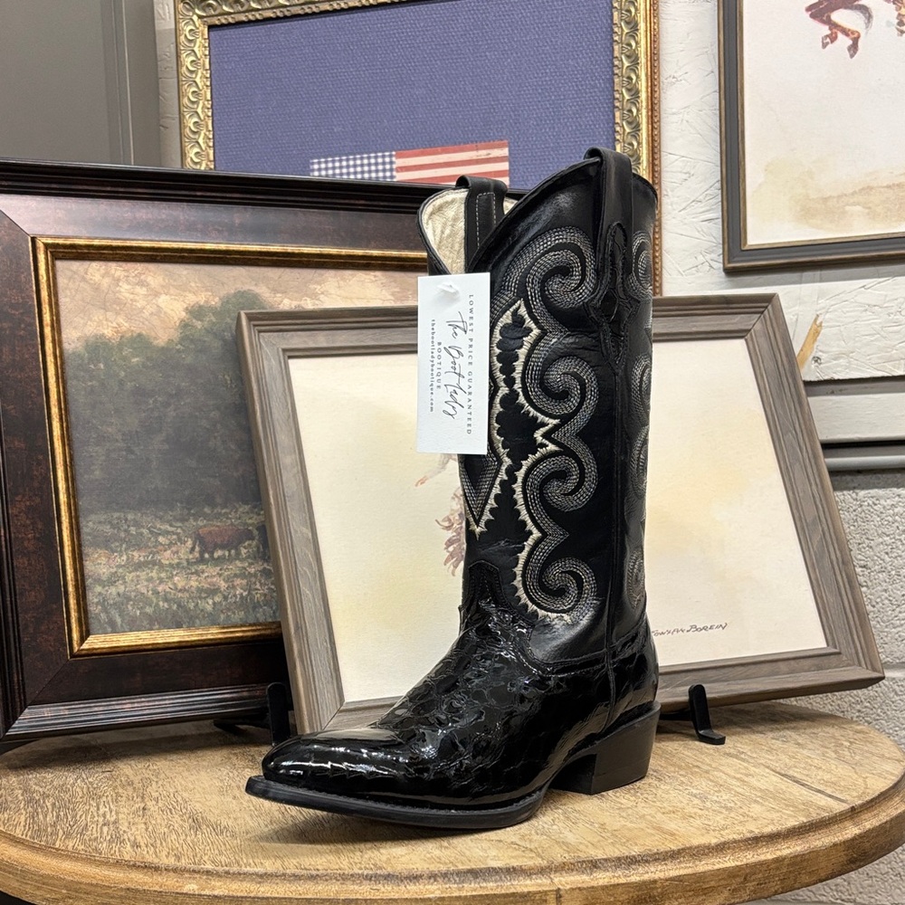 Ferrini Black Leather Cowboy Boots!